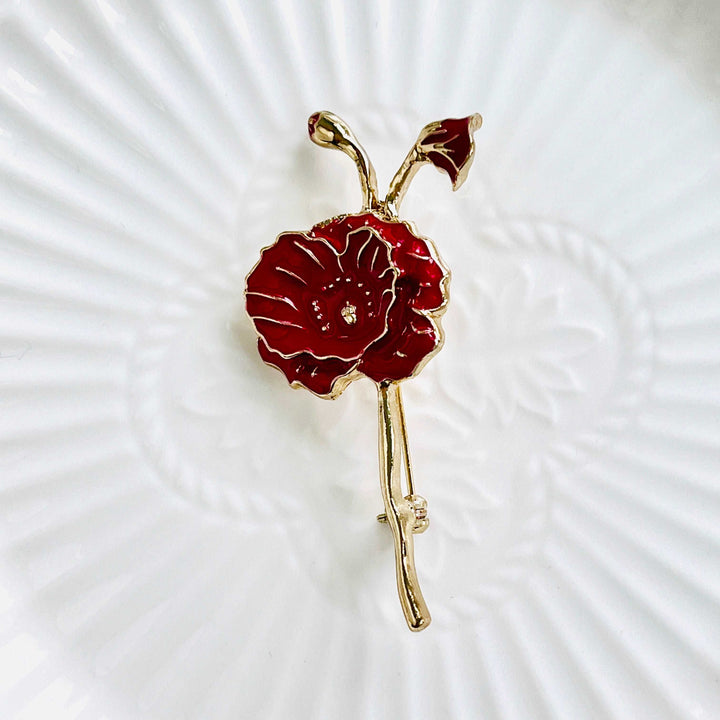 Red Poppy Brooch
