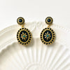 Retro Black Octagram Dangle Earrings