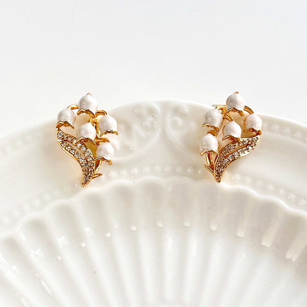 Retro Lily Of The Valley Stud Earrings