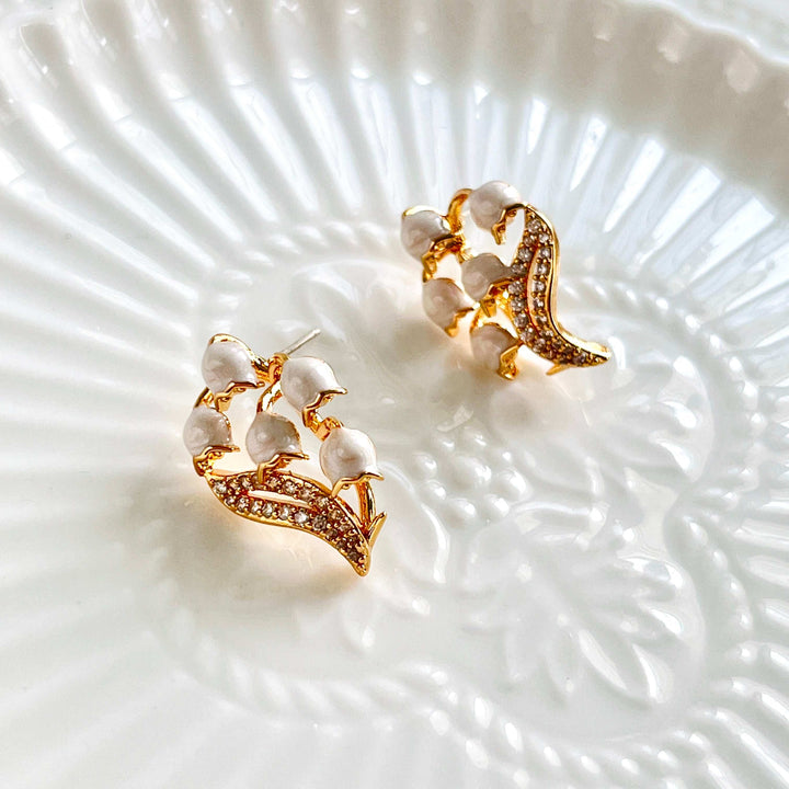 Retro Lily Of The Valley Stud Earrings