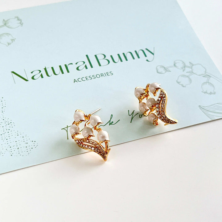 Retro Lily Of The Valley Stud Earrings