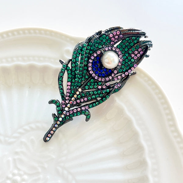 Retro Peacock Feather Brooch