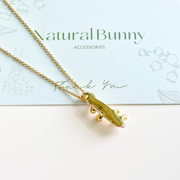 Retro Style Long Baroque Pearl Necklace / Ring - Natural Bunny Accessories