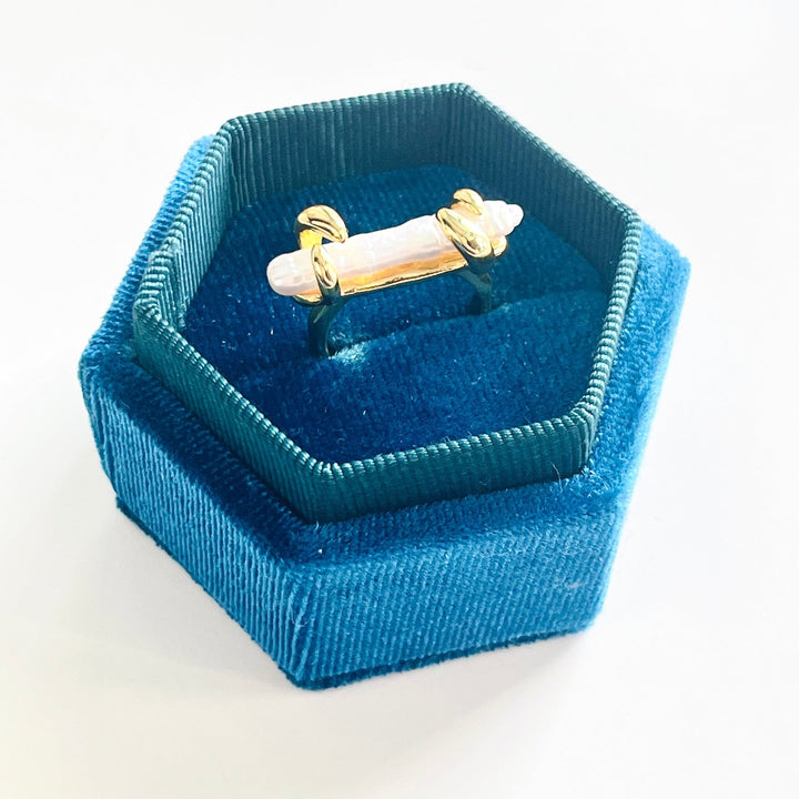 Retro Style Long Baroque Pearl Necklace / Ring - Natural Bunny Accessories