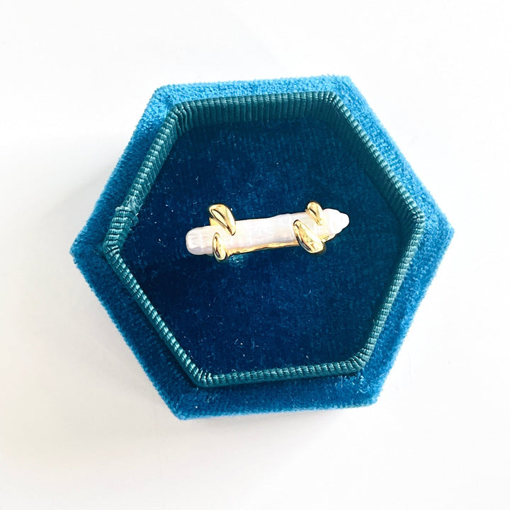 Retro Style Long Baroque Pearl Necklace / Ring - Natural Bunny Accessories