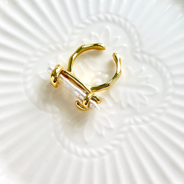 Retro Style Long Baroque Pearl Necklace / Ring - Natural Bunny Accessories