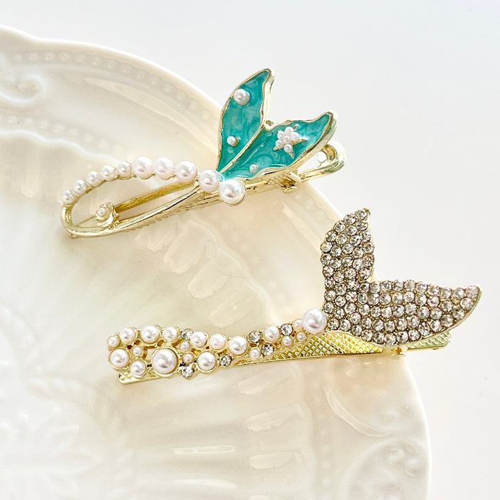 Romantic Mermaid Tail Pearl Hair Clip - Natural Bunny Accessories