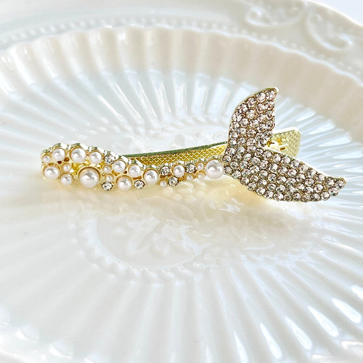 Romantic Mermaid Tail Pearl Hair Clip - Natural Bunny Accessories