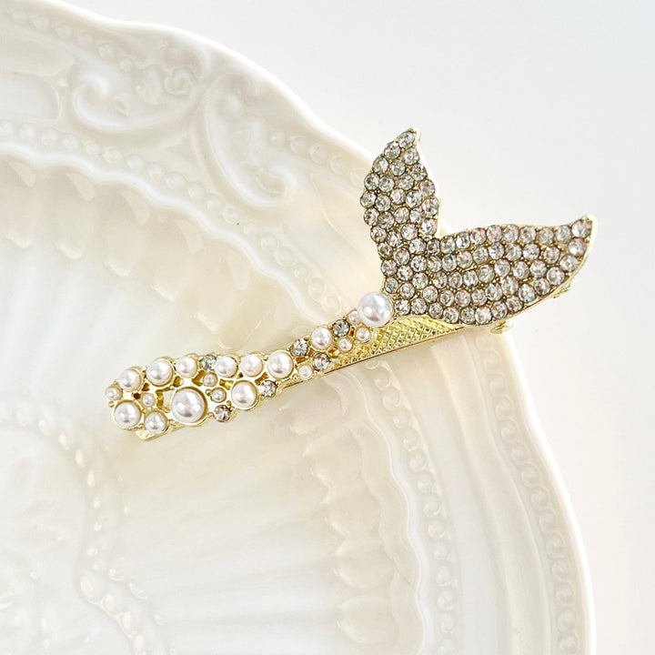 Romantic Mermaid Tail Pearl Hair Clip - Natural Bunny Accessories