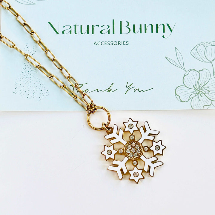 Romantic Snowflake Long Necklace