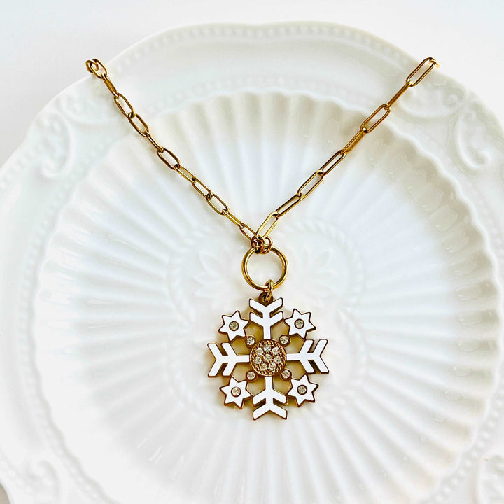 Romantic Snowflake Long Necklace
