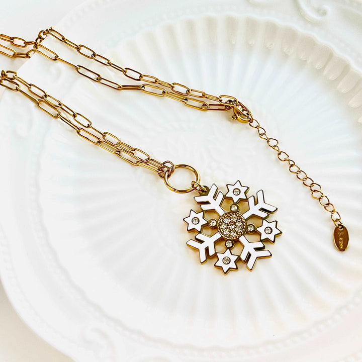 Romantic Snowflake Long Necklace