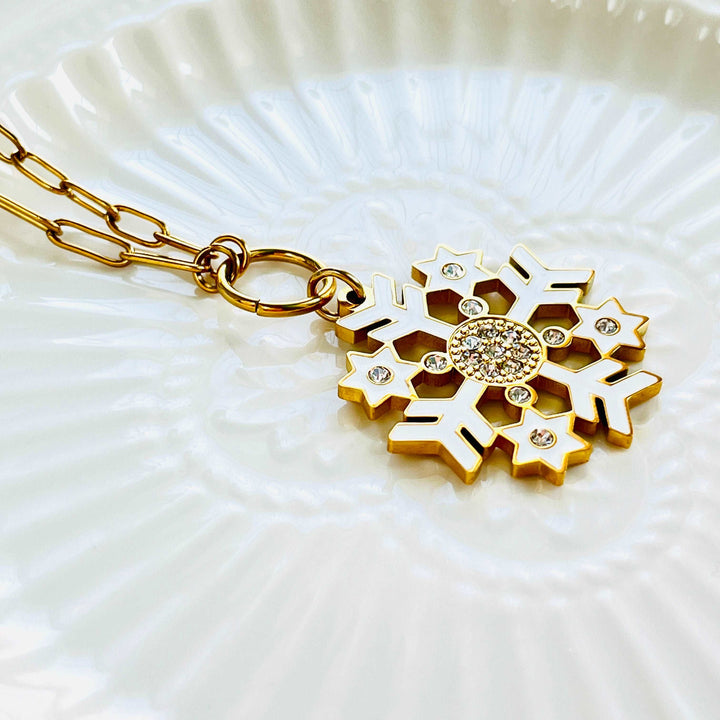 Romantic Snowflake Long Necklace