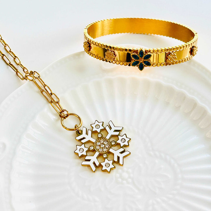 Blue Snowflake Bangle