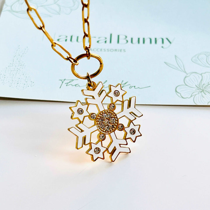 Romantic Snowflake Long Necklace