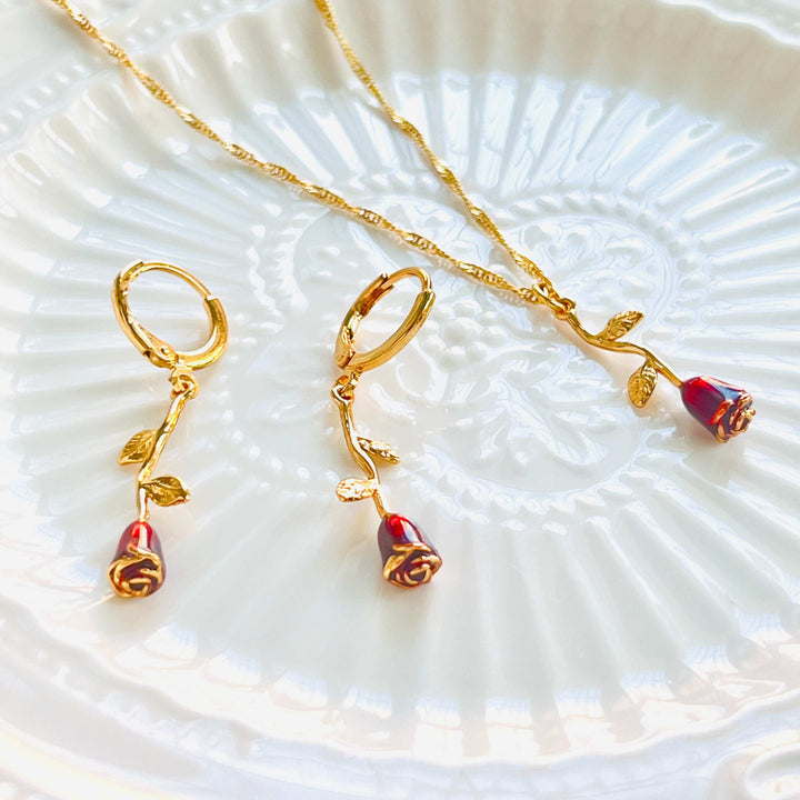 Rose Drop Earrings