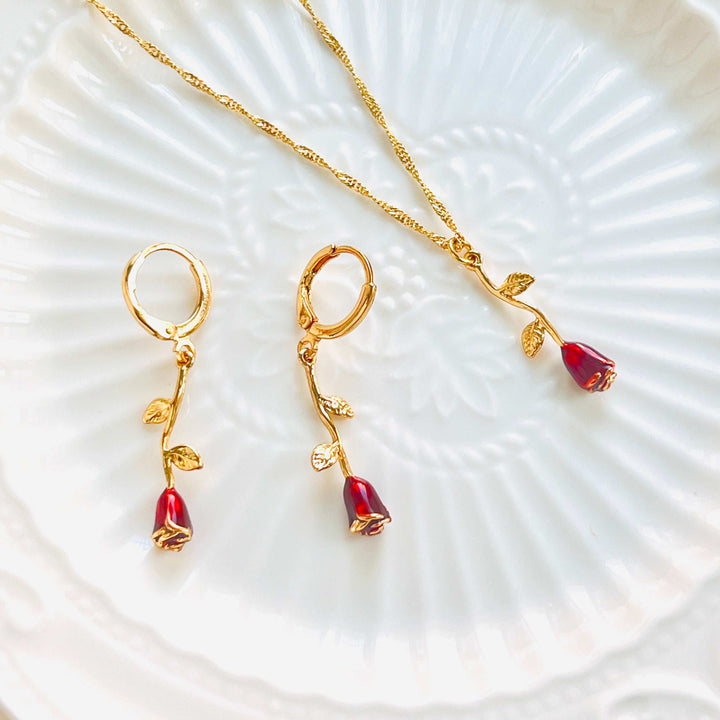 Rose Drop Earrings