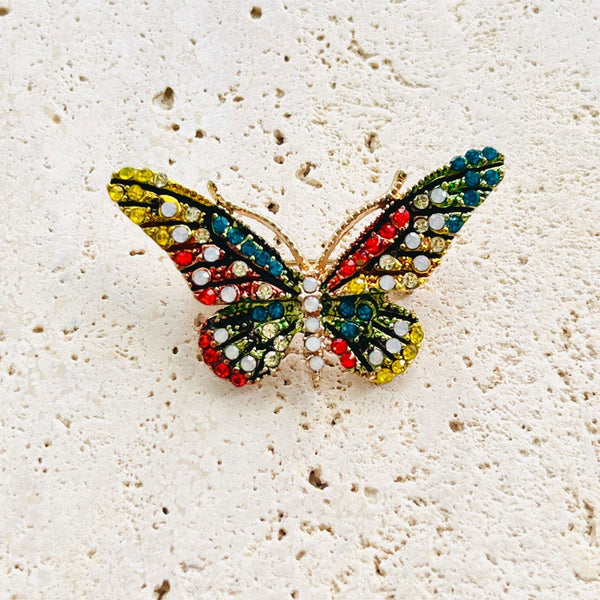 Shinning Rhinestones Butterfly Brooch - Natural Bunny Accessories