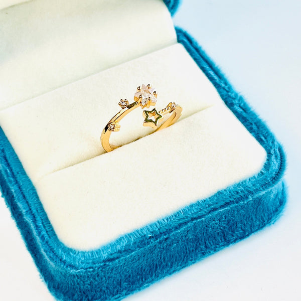 Shiny Stars Open Ring - Natural Bunny Accessories