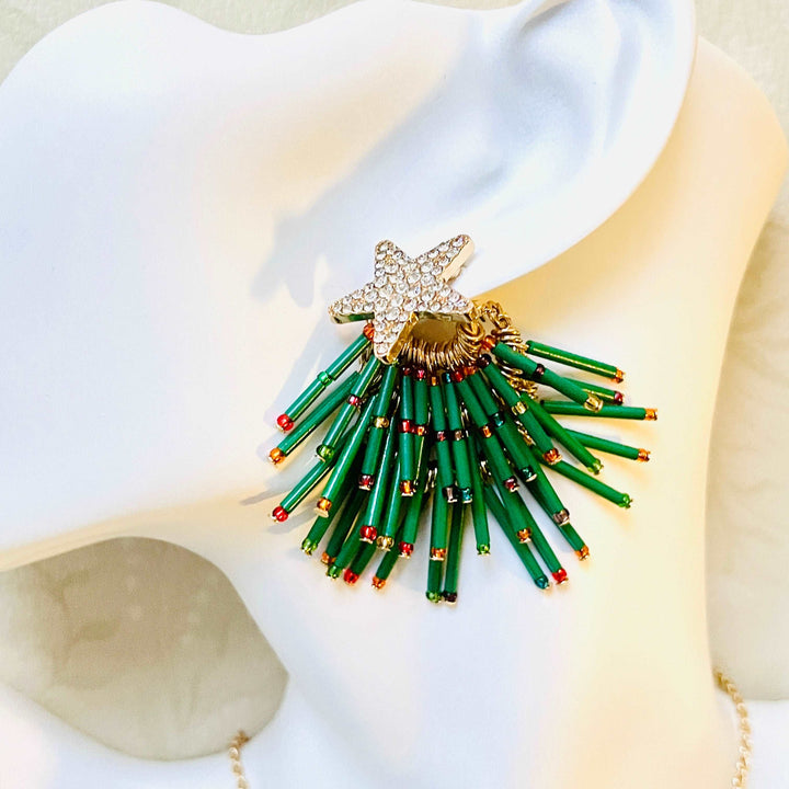 Star Christmas Tree Earrings / Necklace Set