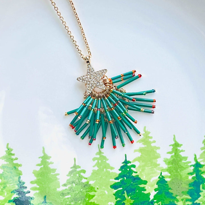 Star Christmas Tree Earrings / Necklace Set