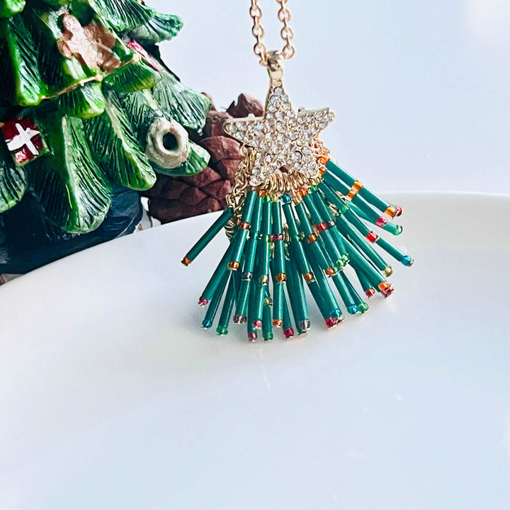 Star Christmas Tree Earrings / Necklace Set