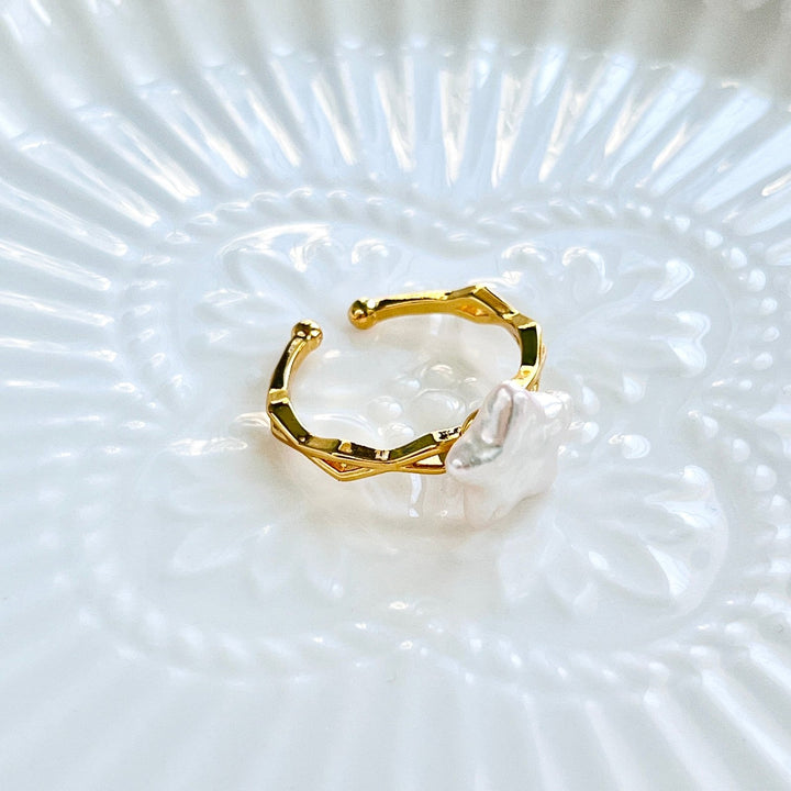 Star Pearl Open Ring - Natural Bunny Accessories
