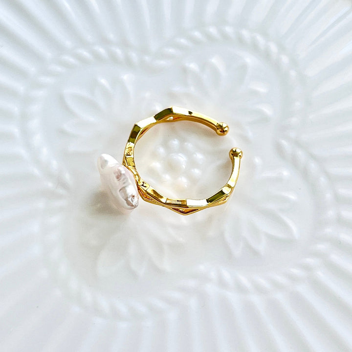 Star Pearl Open Ring - Natural Bunny Accessories
