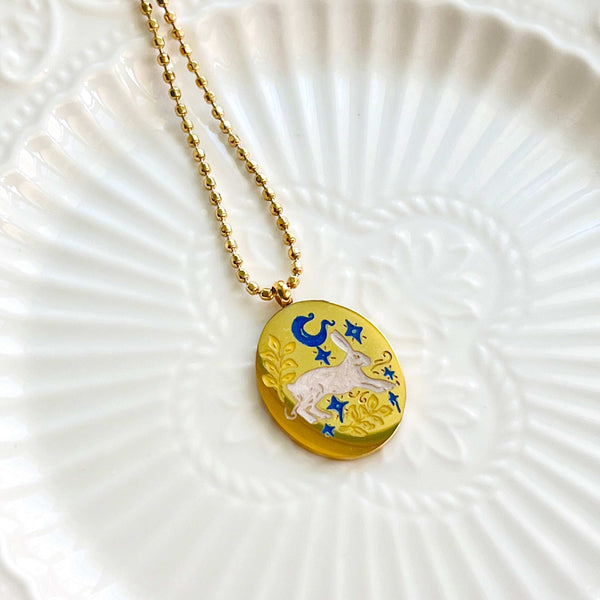 Starry Rabbit Charm Necklace