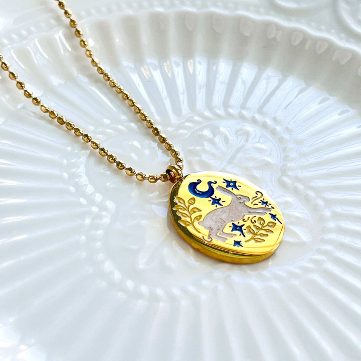 Starry Rabbit Charm Necklace
