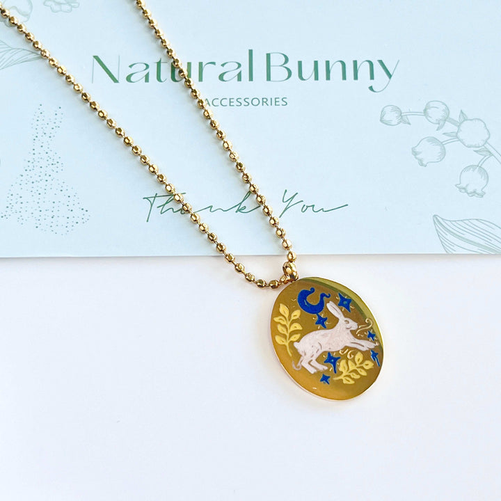 Starry Rabbit Charm Necklace