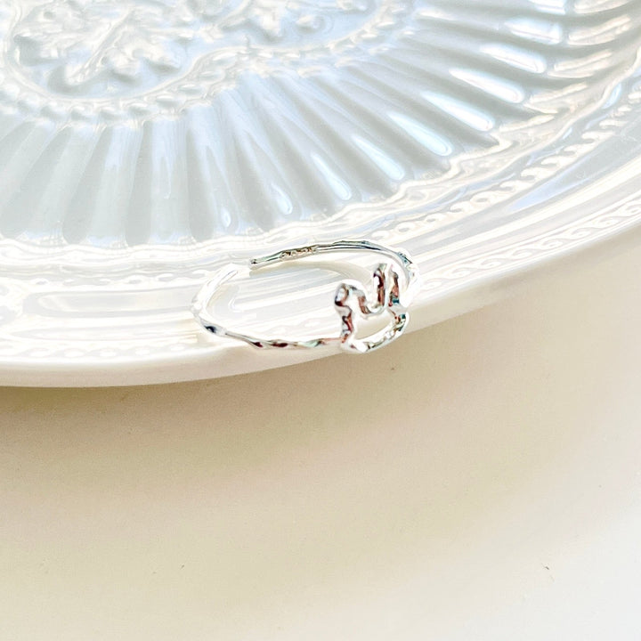 Sterling Silver Bunny Line Open Ring - Natural Bunny Accessories