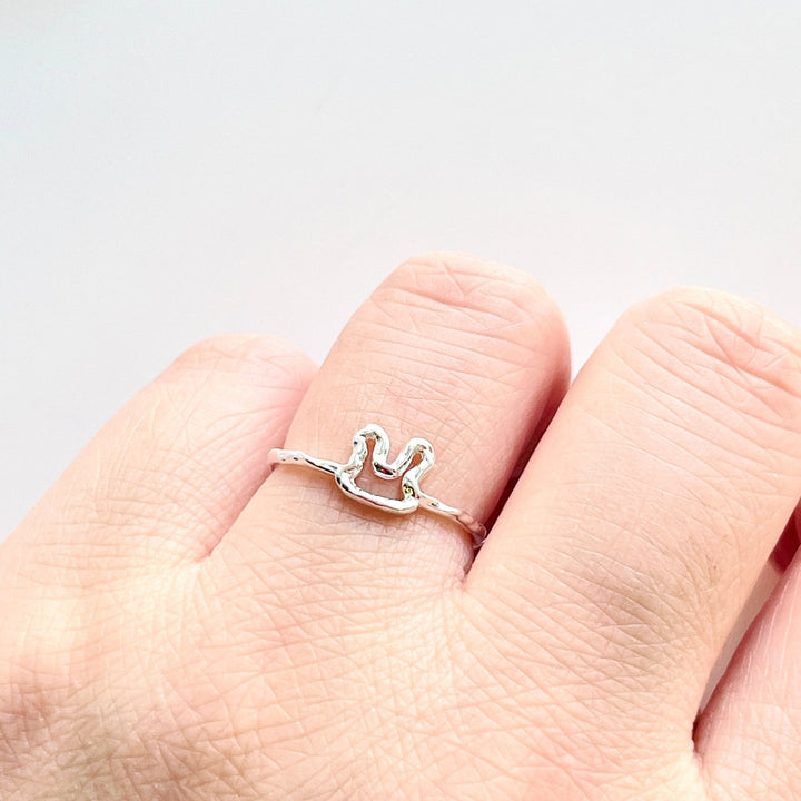 Sterling Silver Bunny Line Open Ring - Natural Bunny Accessories