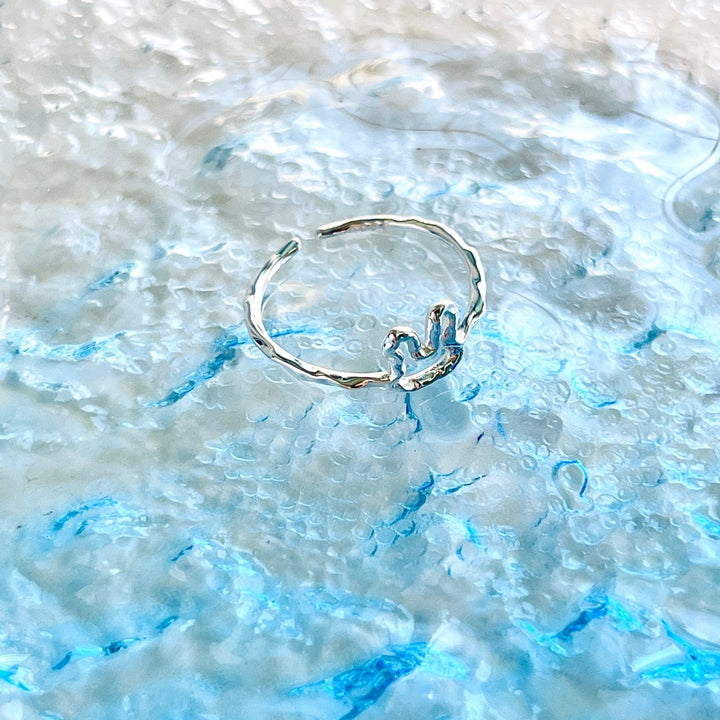Sterling Silver Bunny Line Open Ring - Natural Bunny Accessories