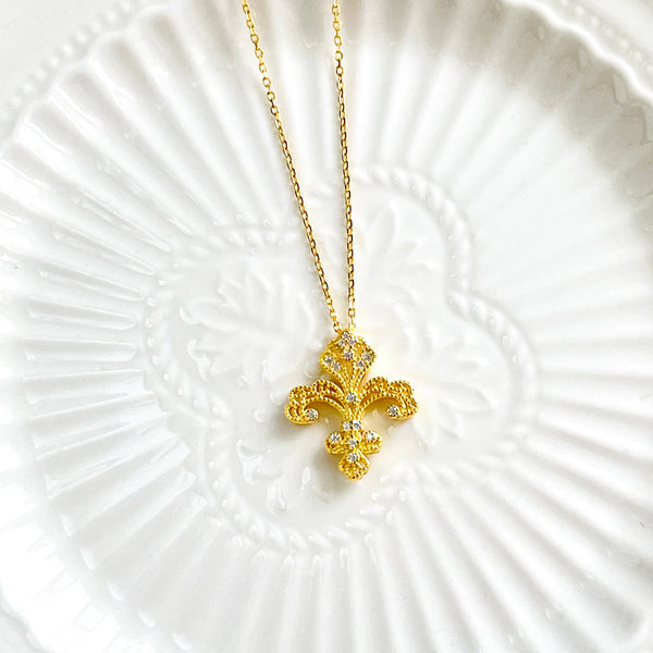 Sterling Silver Fleur De Lis Necklace