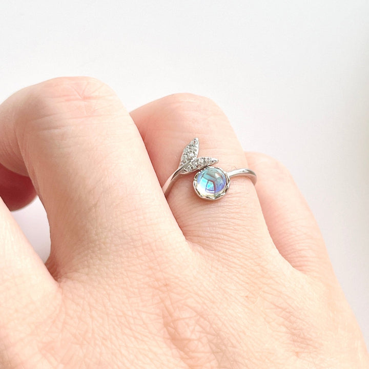 Sterling Silver Mermaid Tail Open Ring - Natural Bunny Accessories