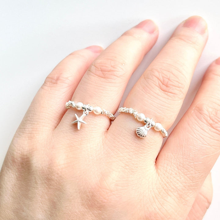 Sterling Silver Starfish Ring | Shell Ring - Natural Bunny Accessories