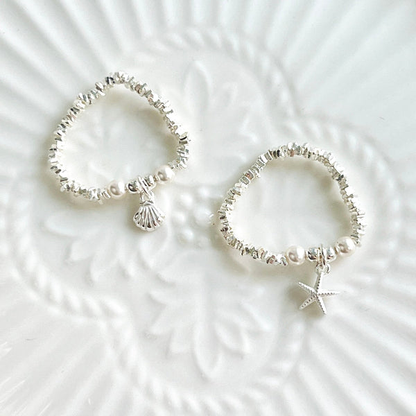Sterling Silver Starfish Ring | Shell Ring - Natural Bunny Accessories