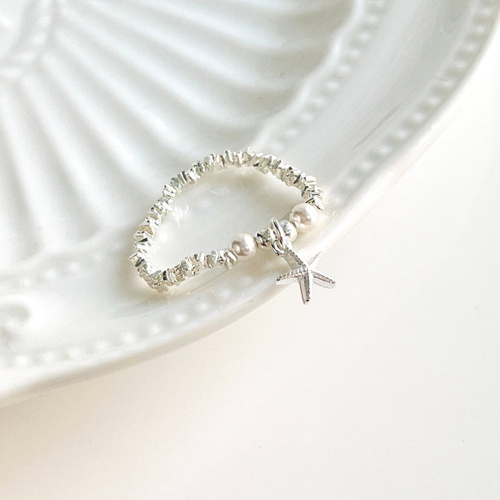Sterling Silver Starfish Ring | Shell Ring - Natural Bunny Accessories