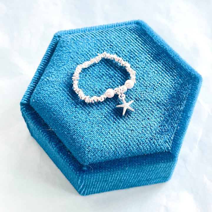 Sterling Silver Starfish Ring | Shell Ring - Natural Bunny Accessories