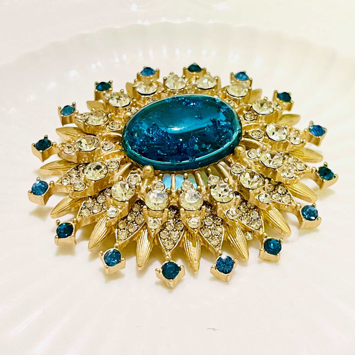 Stunning Blue Planet Brooch