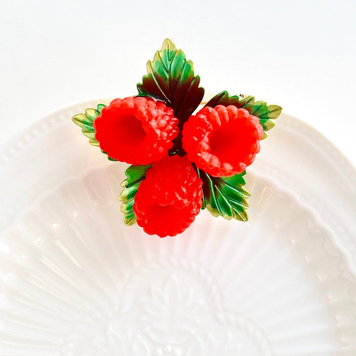 Sweet Raspberry Brooch - Natural Bunny Accessories