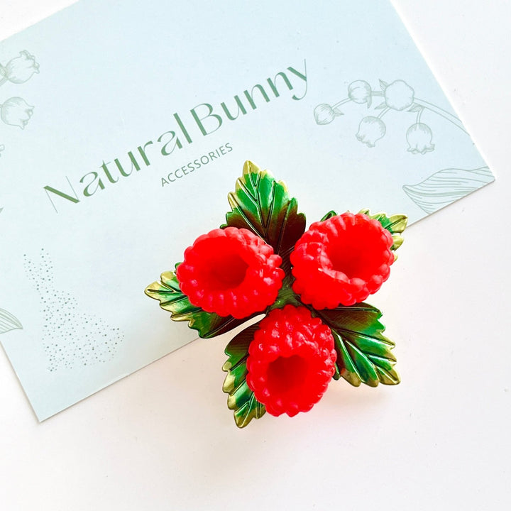 Sweet Raspberry Brooch - Natural Bunny Accessories