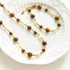 Tiger Eye Pearl Beaded Necklace / Bracelet - Natural Bunny Accessories