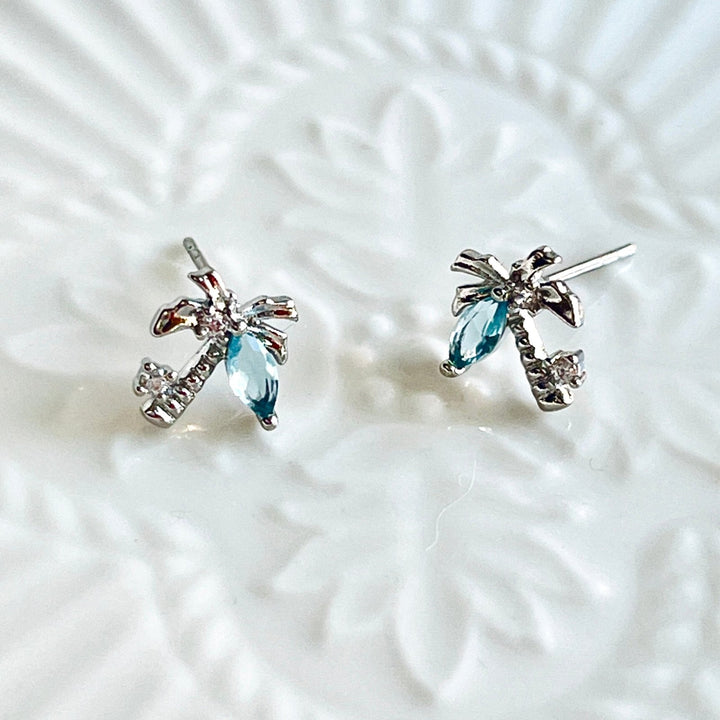 Tiny Coconut Tree Stud Earrings - Natural Bunny Accessories