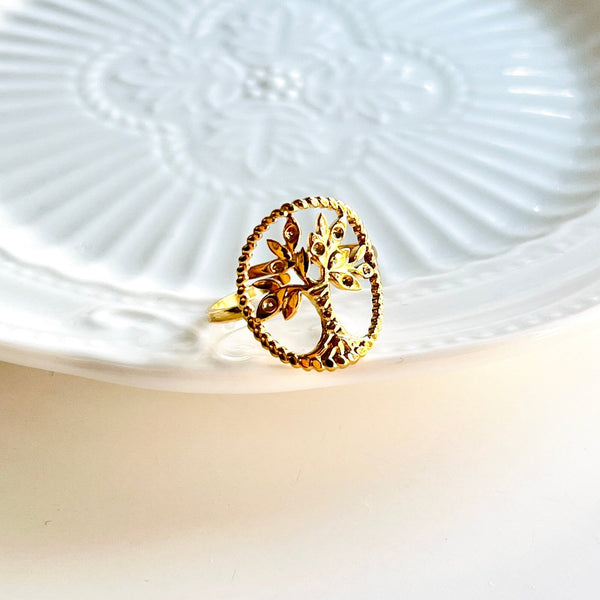 Tree Of Life Adjustable Ring - Natural Bunny Accessories