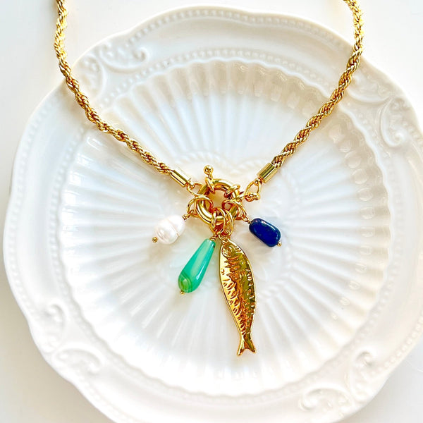 Unique Fish Pearl Charm Necklace - Natural Bunny Accessories