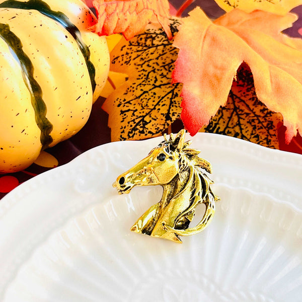 Vintage Horse Head Brooch Pin