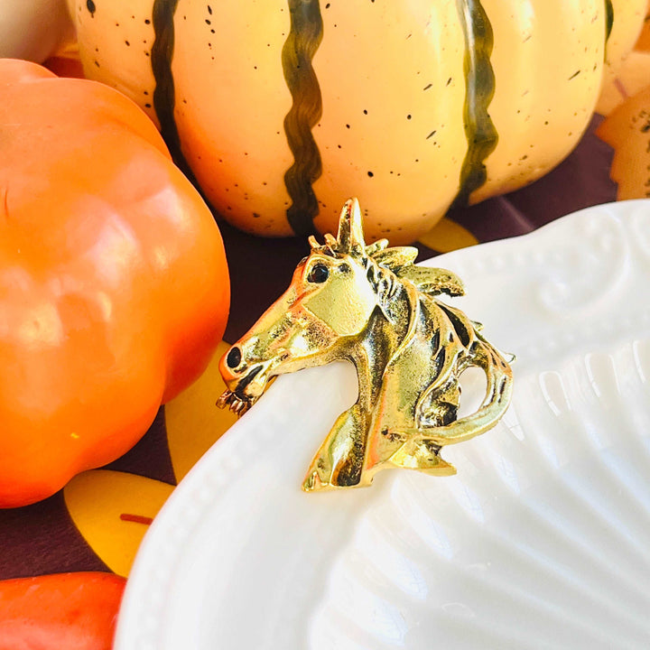 Vintage Horse Head Brooch Pin