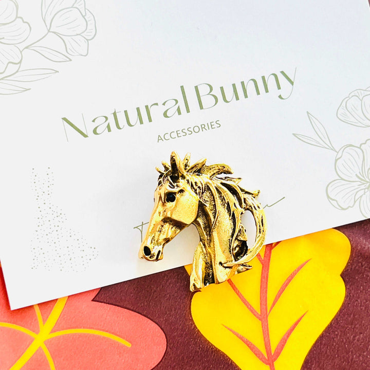 Vintage Horse Head Brooch Pin